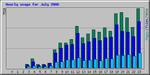 Hourly usage for July 2006